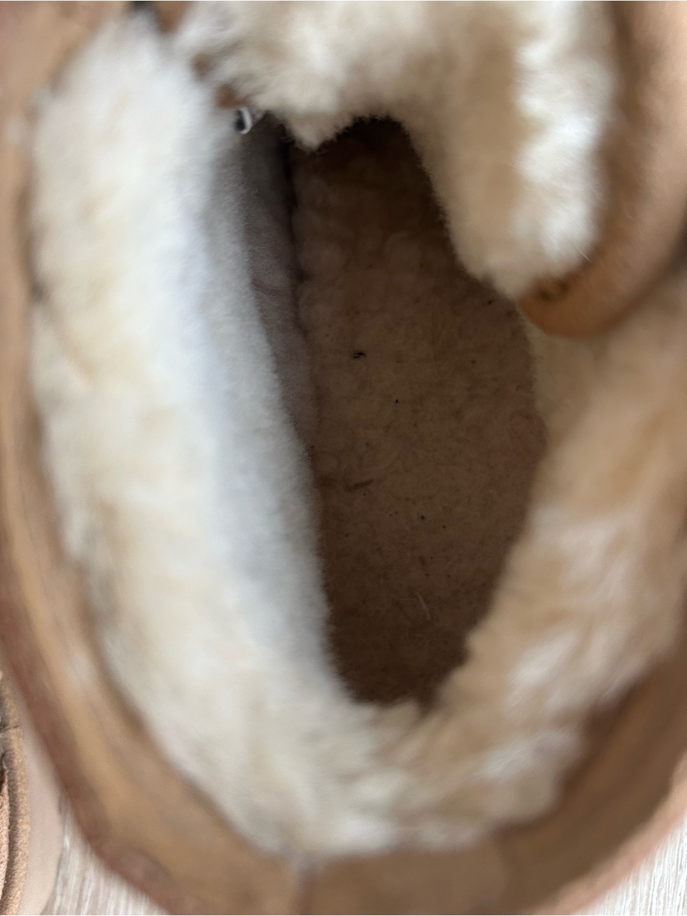 UGG Chestnut Suede Lace-Up Boot with Shearling 6 - Picture 4 of 6
